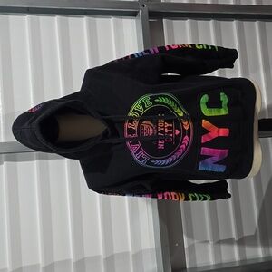 Populat Apparel‎ NYC Black Hoodie With Neon Color Letters Size Small